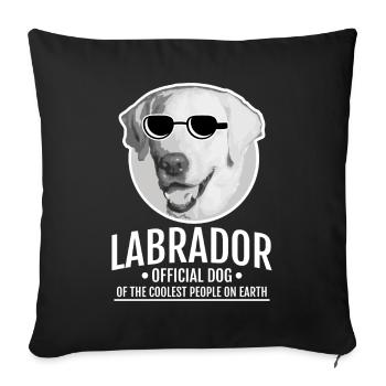 Labrador Offizieller Hund der coolsten Menschen de - Sofakissen mit Füllung 45 x 45 cm - Schwarz - Vorne