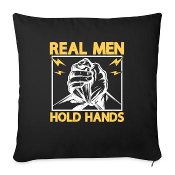 Men Hold Hands Arm Press - Bras de fer - Coussin et housse de 45 x 45 cm - noir - Devant