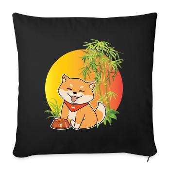 Shiba Inu Japanese Dog / Hunting Dog, Japan - Sofa pillow with filling 45cm x 45cm - black - Front