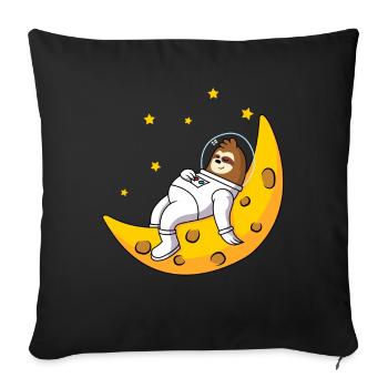 Sloth sleeping in space Astronaut Lazy - Sofa pillow with filling 45cm x 45cm - black - Front