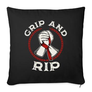 Grip and RIP Arm Wrestling Sport Arm Wrestler - Sofa pillow with filling 45cm x 45cm - black - Front
