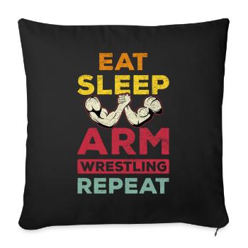 Eating Sleep Arm Press Repetition Arm Press - Sofa pillow with filling 45cm x 45cm - black - Front