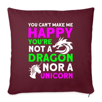 Happy Dragon Unicorn Unicorn Lover - Sofa pillow with filling 45cm x 45cm - burgundy - Front