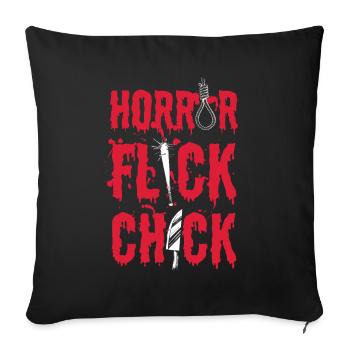 Horror Flick Chick Horror Movie, Movie Lover Girls - Sofa pillow with filling 45cm x 45cm - black - Front