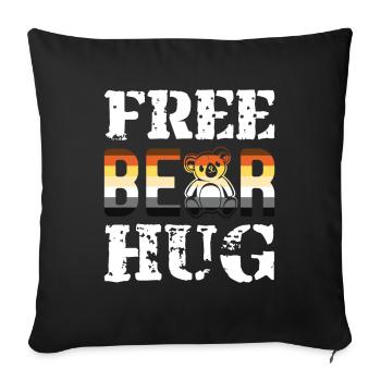 Câlins d’ours gratuits / LGBTQ, CSD, Gay Pride - Coussin et housse de 45 x 45 cm - noir - Devant
