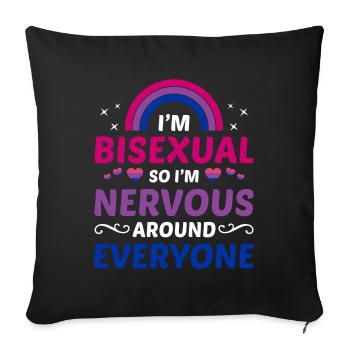 I m bisexual - Sofa pillow with filling 45cm x 45cm - black - Front