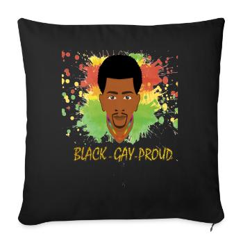 Black - Gay - Proud / Gay Pride Design - Sofakissen mit Füllung 45 x 45 cm - Schwarz - Vorne