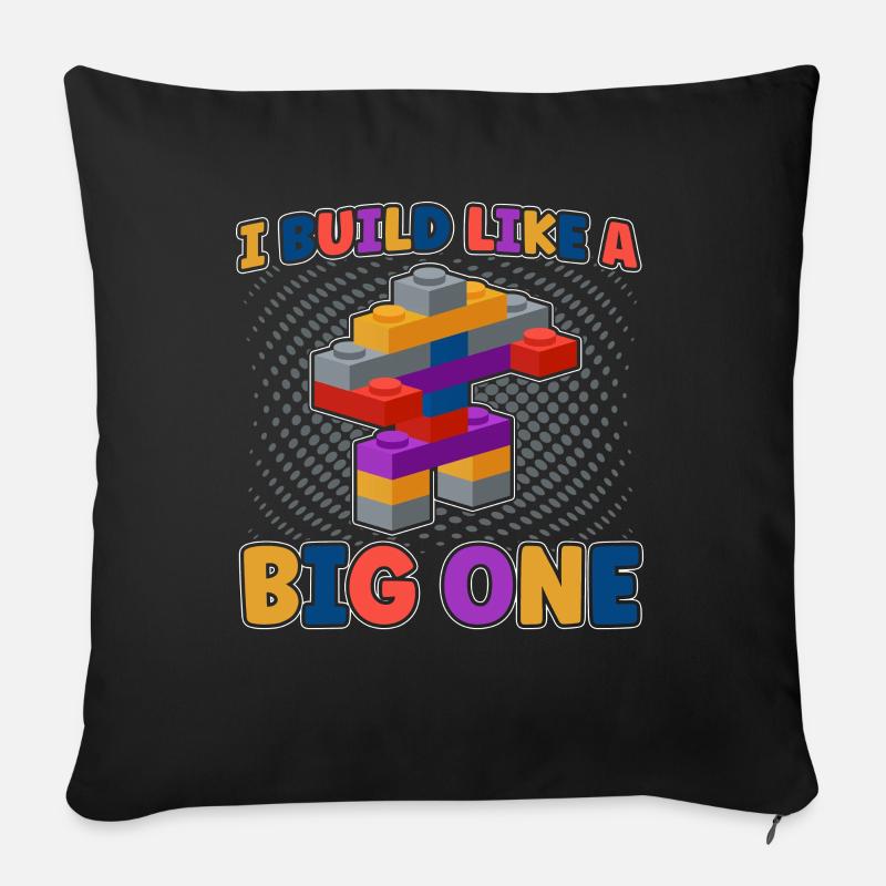 Construire un bloc de serrage bloc de construction - Coussin et housse de 45 x 45 cm - noir