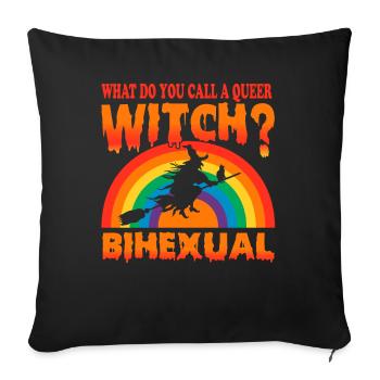 What do you call a queer witch Bihexual / LGBTQ - Sofa pillow with filling 45cm x 45cm - black - Front