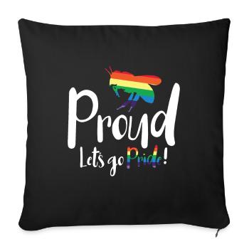 Bee Proud / Gay Pride LGBTQ Design - Sofakissen mit Füllung 45 x 45 cm - Schwarz - Vorne