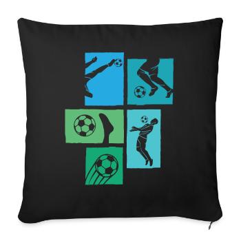 Football, Sport Team Club, Team - Sofa pillow with filling 45cm x 45cm - black - Front