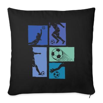 Football, Sport Team Club, Team - Sofa pillow with filling 45cm x 45cm - black - Front