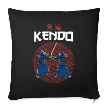 Kendo Master Aikido Kenjutsu Bamboo Swords - Sofa pillow with filling 45cm x 45cm - black - Front