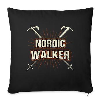 Nordic Walker Exercise Fitness Nordic Poles Nordic W - Sofa pillow with filling 45cm x 45cm - black - Front