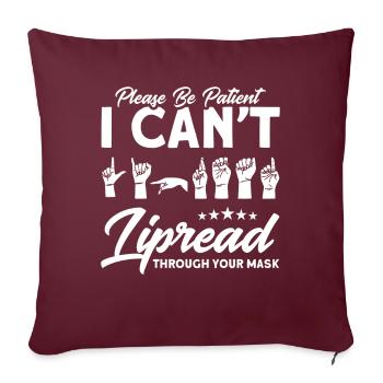 Hearing aid Sign language Deaf people - Sofa pillow with filling 45cm x 45cm - burgundy - Front