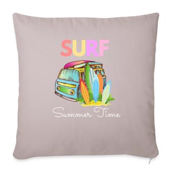 Summer time SURF - Sofa pillow with filling 45cm x 45cm - light taupe - Front