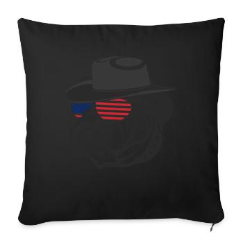 Patriotic German Boxer Dog USA United States - Sofa pillow with filling 45cm x 45cm - black - Front