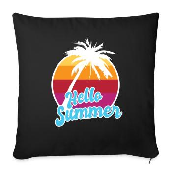 Bonjour été Tropical Summer Vacation / Plage Mer - Coussin et housse de 45 x 45 cm - noir - Devant