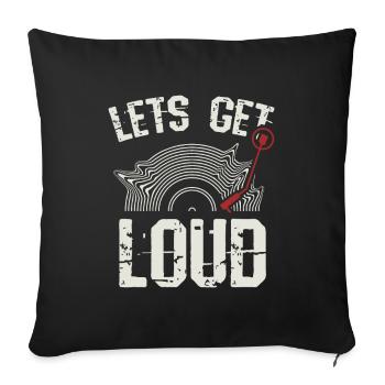 Let's Get Loud Musicians Turntable Music Vinyl - Sofa pillow with filling 45cm x 45cm - black - Front