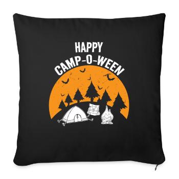 Happy Camp O Ween Pumpkin, Camping - Sofakissen mit Füllung 45 x 45 cm - Schwarz - Vorne