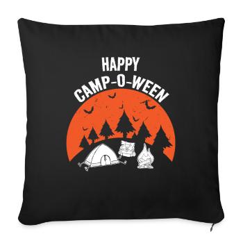 Happy Camp O Ween Pumpkin, Camping - Sofakissen mit Füllung 45 x 45 cm - Schwarz - Vorne