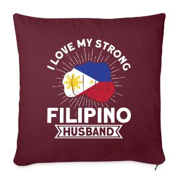 Philippines Philippine Flag - Sofa pillow with filling 45cm x 45cm - burgundy - Front