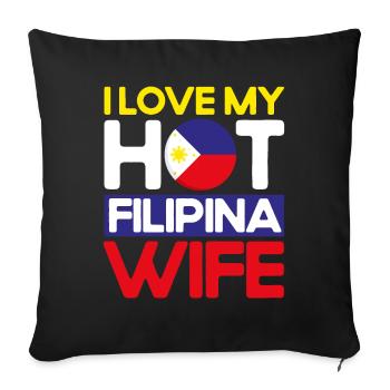 Philippines Philippine Flag - Sofa pillow with filling 45cm x 45cm - black - Front