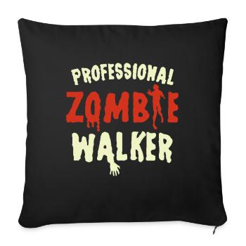 Marcheur zombie professionnel / Halloween, Zombie - Coussin et housse de 45 x 45 cm - noir - Devant
