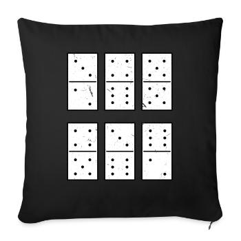 Domino Set, Domino Game, Donino Player - Sofa pillow with filling 45cm x 45cm - black - Front