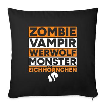 Halloween Zombie Vampire Monster Squirrel - Sofa pillow with filling 45cm x 45cm - black - Front