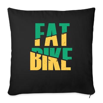 MTB Mountainbike Fat Bike / Bike, Bike, Bike Tour - Sofa pillow with filling 45cm x 45cm - black - Front