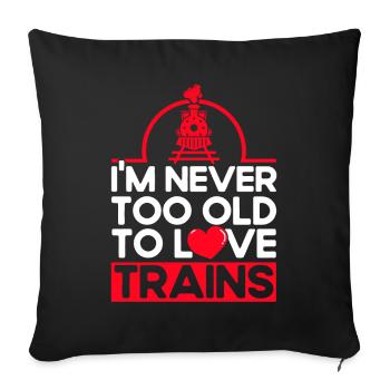 Model Railway Train Locomotives Gift - Sofa pillow with filling 45cm x 45cm - black - Front
