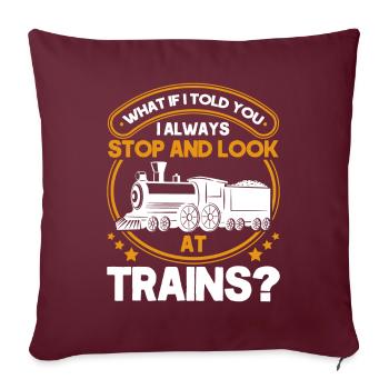 Model Railway Train Locomotives Gift - Sofa pillow with filling 45cm x 45cm - burgundy - Front