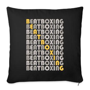 Beatboxing Musique Percussion vocale Musique Beatboxer - Coussin et housse de 45 x 45 cm - noir - Devant