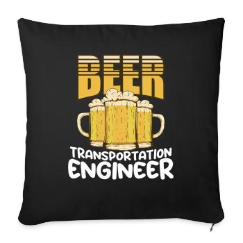 Ingénieur en transport de bière / Buveur de bière - Coussin et housse de 45 x 45 cm - noir - Devant