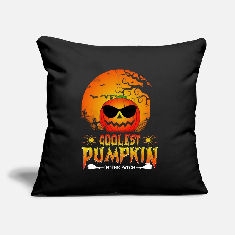 Citrouille la plus cool dans le patch Halloween Citrouille cool Coussin et housse de 45 x 45 cm
