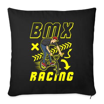 BMX Racing - BMX Bike sport extrême - Coussin et housse de 45 x 45 cm - noir - Devant