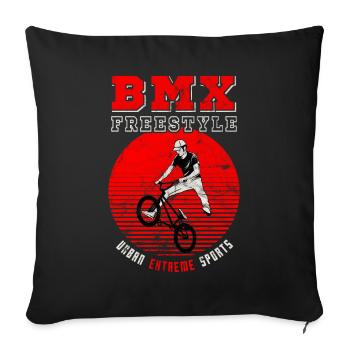 BMX Freestyle Urban Extreme Sport / Cyclisme - Coussin et housse de 45 x 45 cm - noir - Devant
