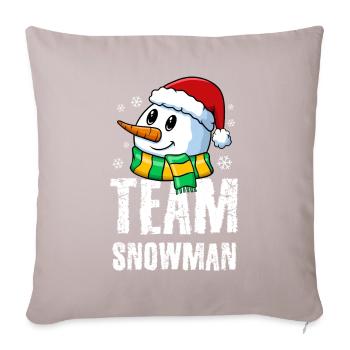Team Snowman / Winter Christmas Sledge - Sofa pillow with filling 45cm x 45cm - light taupe - Front