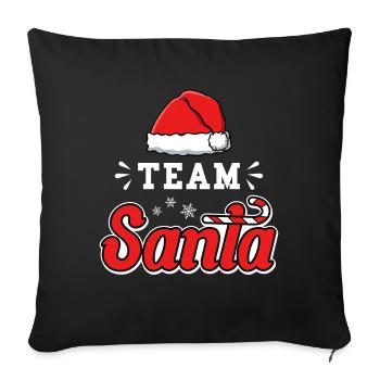 Team santa / Christmas, Santa Claus, Winter - Sofa pillow with filling 45cm x 45cm - black - Front