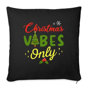 Christmas vibes / Christmas mood, winter - Sofa pillow with filling 45cm x 45cm - black - Front