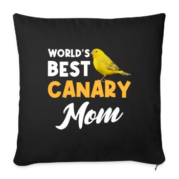 World's Best Canary Mom Songbird / Mother's Day - Sofa pillow with filling 45cm x 45cm - black - Front