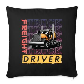 Chauffeur de camion de fret Wheeler / LKW Fahrer - Coussin et housse de 45 x 45 cm - noir - Devant