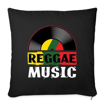 Reggae Music / Vinyl Record Jamaica Rasta - Sofa pillow with filling 45cm x 45cm - black - Front