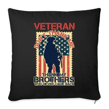 Journée des anciens combattants en l’honneur de tous ceux qui ont servi - Coussin et housse de 45 x 45 cm - noir - Devant
