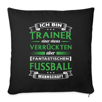 Trainer einer Fußball Mannschaft / Team Sport Ball - Sofakissen mit Füllung 45 x 45 cm - Schwarz - Vorne