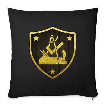 Carpenter Guild Sign Planer Angle Compass, Profession - Sofa pillow with filling 45cm x 45cm - black - Front