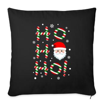 Ho Ho Ho Christmas, St. Nicholas, Advent - Sofa pillow with filling 45cm x 45cm - black - Front