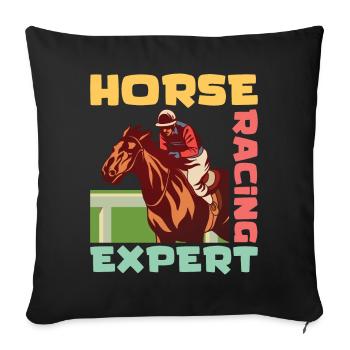 Horse Racing Expert / Pferdesport - Sofakissen mit Füllung 45 x 45 cm - Schwarz - Vorne