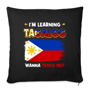 J’apprends le tagalog / Philippines, philippin - Coussin et housse de 45 x 45 cm - noir - Devant
